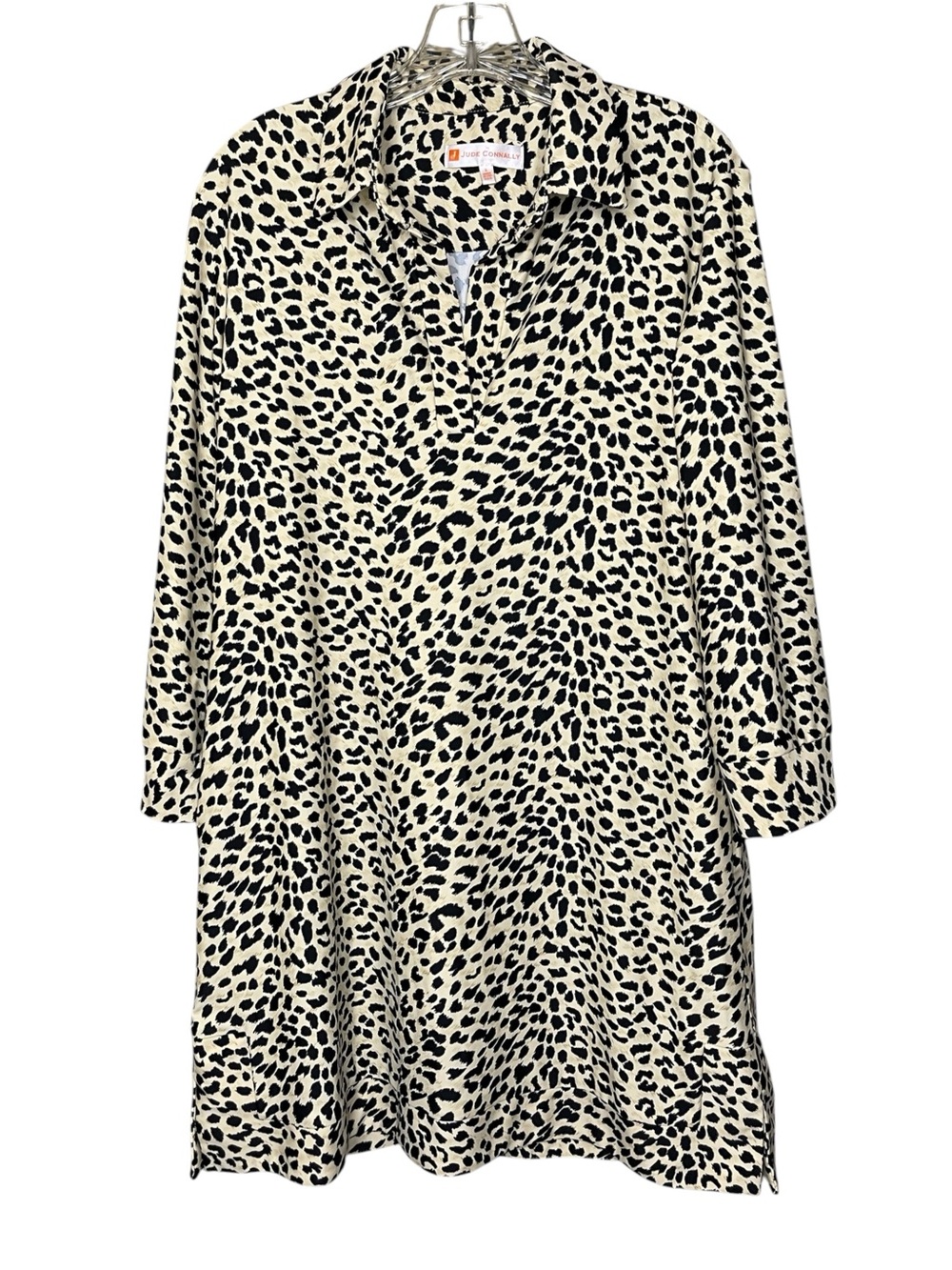 Jude Connally Finely Leopard Print Dress Sz L